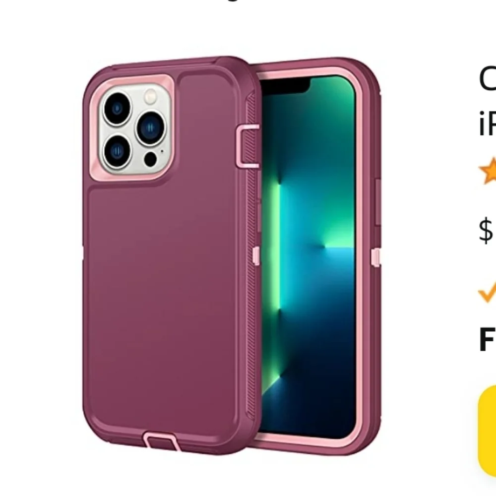 NWT! Iphone 13 Pro Max Wine Red Pink Anti-Scratch 360 Full Body Protective Case